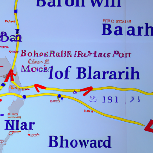 "מפה המציגה את מסלול הטיסה מישראל לתאילנד דרך בחריין"